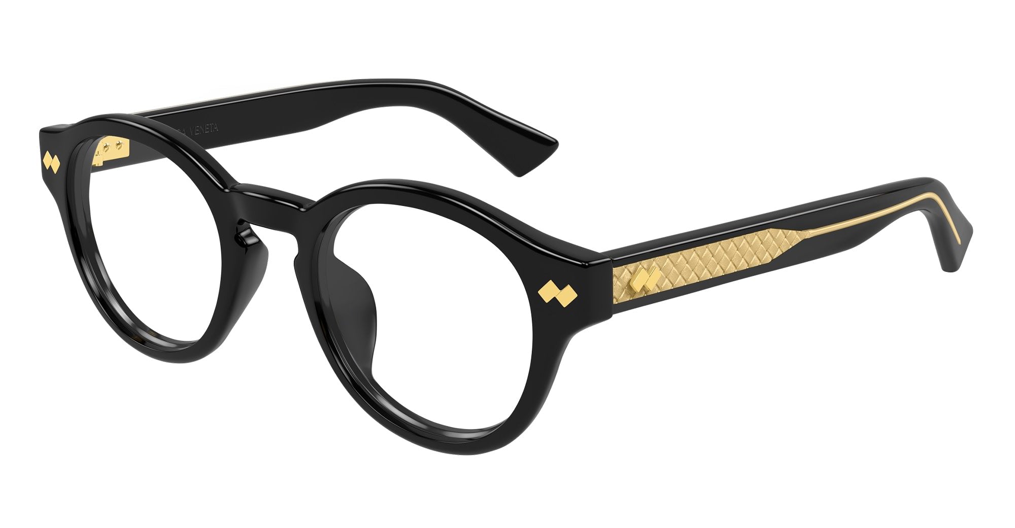 Ottica Mondello Roma - Bottega Veneta - BV1444OA-001 - BV1444OA-001 - BLACK RX - ASIAN FIT - Acetate - shape Panto - Black - EYEWEAR - EYEGLASSES - Donna,Women - lens Clear - Made In Japan