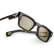 Ottica Mondello Roma - T HENRI - ELAP - ELVA - PETRA - Acetate - shape Squared - Havana - EYEWEAR - SUNGLASSES - Unisex,Uomo,Donna,Women,Men - lens Gradient green - Made In Japan