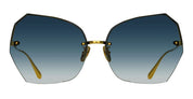 Ottica Mondello Roma - LINDA FARROW - LFL1546C2SUN - LILA - YELLOW GOLD / AQUA - Titanium - shape Butterfly - Gold - EYEWEAR - SUNGLASSES - Donna,Women - lens Gradient blue - Made In Japan