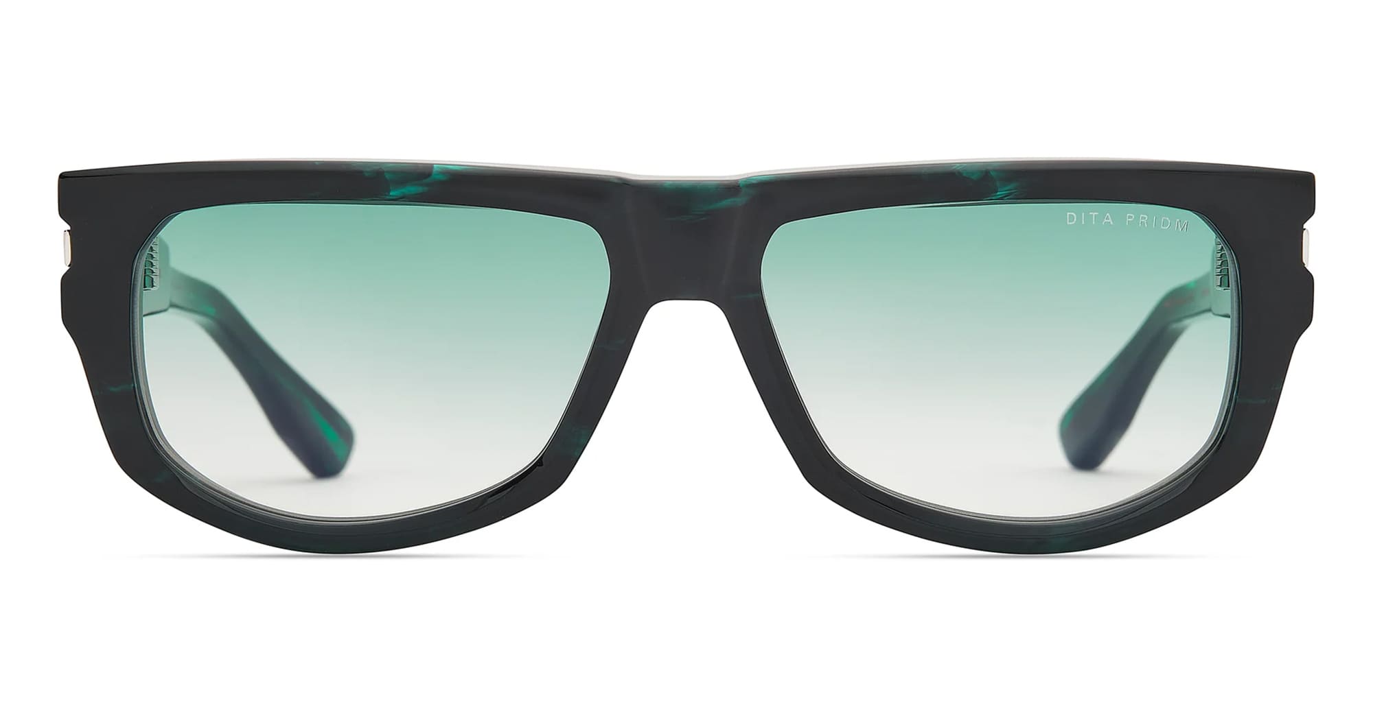 Ottica Mondello Roma - DITA - DTS753-A-01 - PRIDM -  STORM SWIRL / SILVER / GREEN - Acetate - shape Rectangular - Black - EYEWEAR - SUNGLASSES - Unisex,Uomo,Donna,Women,Men - lens Gradient green - Made In Japan