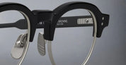 Oval - shiny black / silver rx
