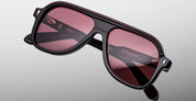 Ottica Mondello Roma - Jacques Marie Mage - JMMTW-88 - RMFC FOR JMM: TEEWINOT - BLACK - Acetate - shape Navigator - Black - EYEWEAR - SUNGLASSES - Unisex,Uomo,Donna,Women,Men - lens burgundy - Made In Japan