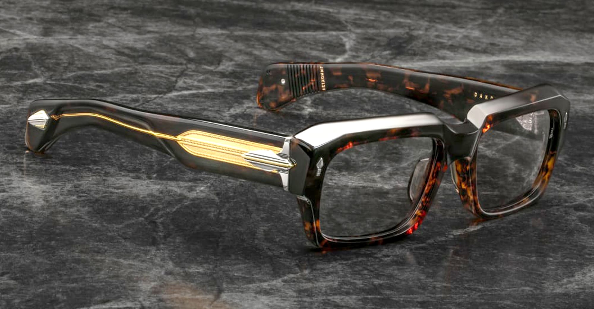 Ottica Mondello Roma - Jacques Marie Mage - JMMDK-13V - LAST FRONTIER VI - DAKOTA - BEAU - Acetate - shape Rectangular - Tortoise - EYEWEAR - SUNGLASSES - Uomo,Men - lens Grey - Made In Japan