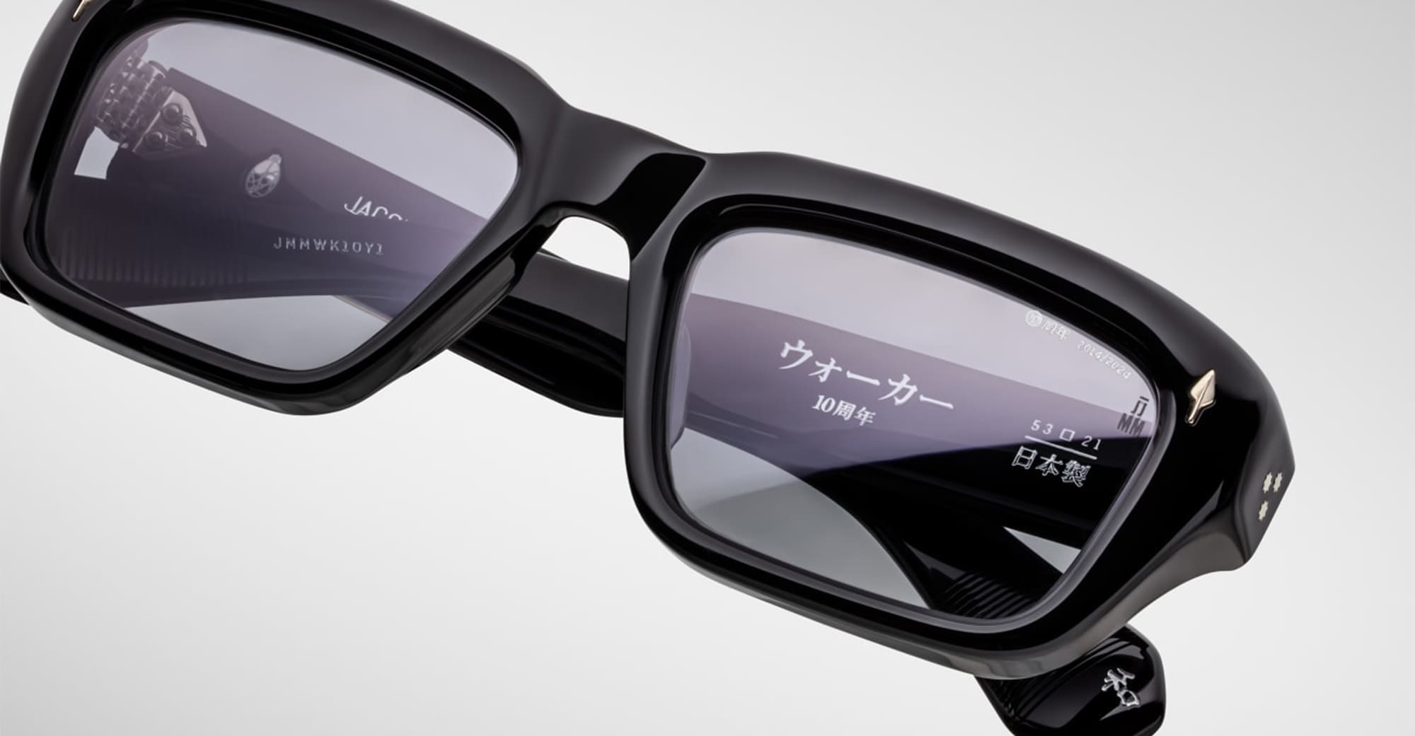 Ottica Mondello Roma - Jacques Marie Mage - JMMWK-10Y1 - DECADE COLLECTION: WALKER - DECADE - Acetate - shape Rectangular - Black - EYEWEAR - SUNGLASSES - Uomo,Men - lens Gradient grey - Made In Japan