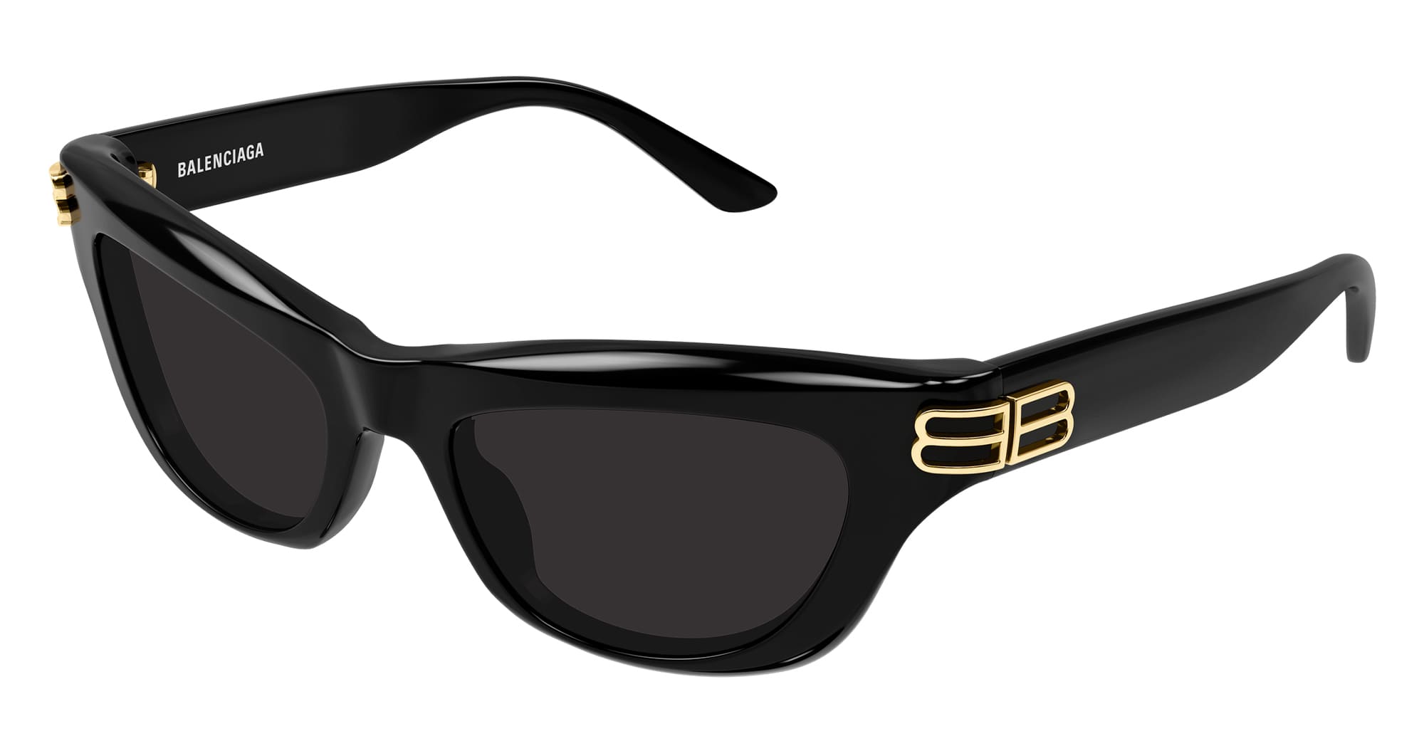 Ottica Mondello Roma - Balenciaga - BB0430S-001 - BB0430S-001 - BLACK - Recycled acetate - shape Cat-eye - Black - EYEWEAR - SUNGLASSES - Donna,Women - lens Grey - Made In Japan