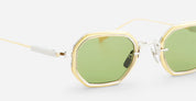 Ottica Mondello Roma - Sato - Timir-II-P-YG-1 - Timir II - Platinum / Yellow Gold - Titanium - shape Squared - silver, gold - EYEWEAR - SUNGLASSES - Unisex,Uomo,Donna,Women,Men - lens Green - Made In Japan