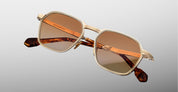 Ottica Mondello Roma - Jacques Marie Mage - JMMKE-19V - BECKETT - VERONA - titanium, acetate - shape Rectangular - gold, tortoise - EYEWEAR - SUNGLASSES - Unisex,Uomo,Donna,Women,Men - lens Gold - Made In Japan