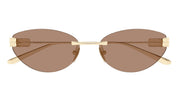 Ottica Mondello Roma - Balenciaga - BB0486S-004 - BB0486S-004 - GOLD / ASIAN SMART FIT - Metal - shape Cat-eye - Gold - EYEWEAR - SUNGLASSES - Donna,Women - lens Brown - Made In Japan