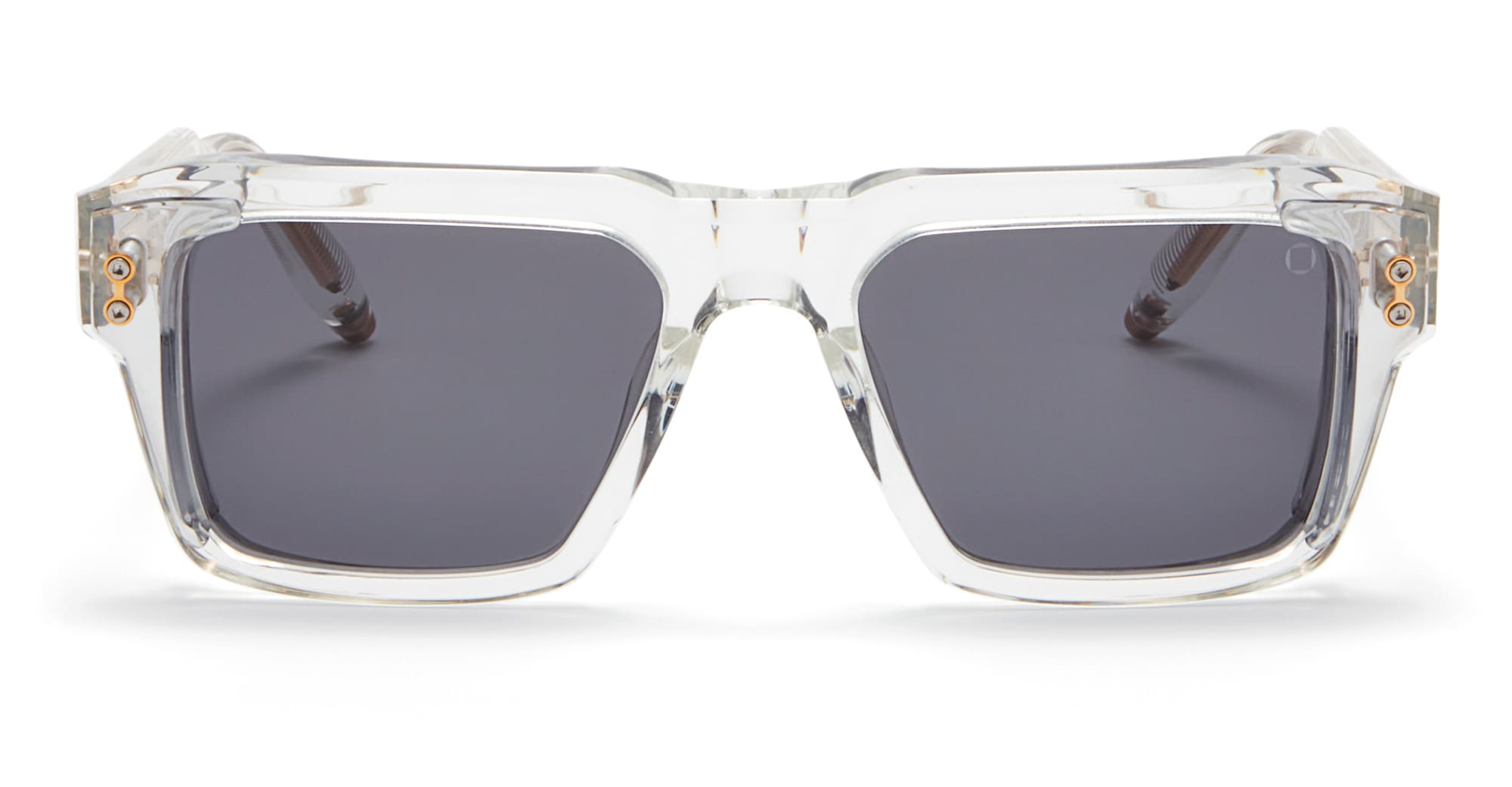 Ottica Mondello Roma - Akoni - AKS-105F-54 - HERCULES - CRYSTAL CLEAR / LIGHT GREY - Acetate - shape Squared - transparent gray - EYEWEAR - SUNGLASSES - Uomo,Men - lens Grey - Made In Japan