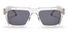 Ottica Mondello Roma - Akoni - AKS-105F-54 - HERCULES - CRYSTAL CLEAR / LIGHT GREY - Acetate - shape Squared - transparent gray - EYEWEAR - SUNGLASSES - Uomo,Men - lens Grey - Made In Japan