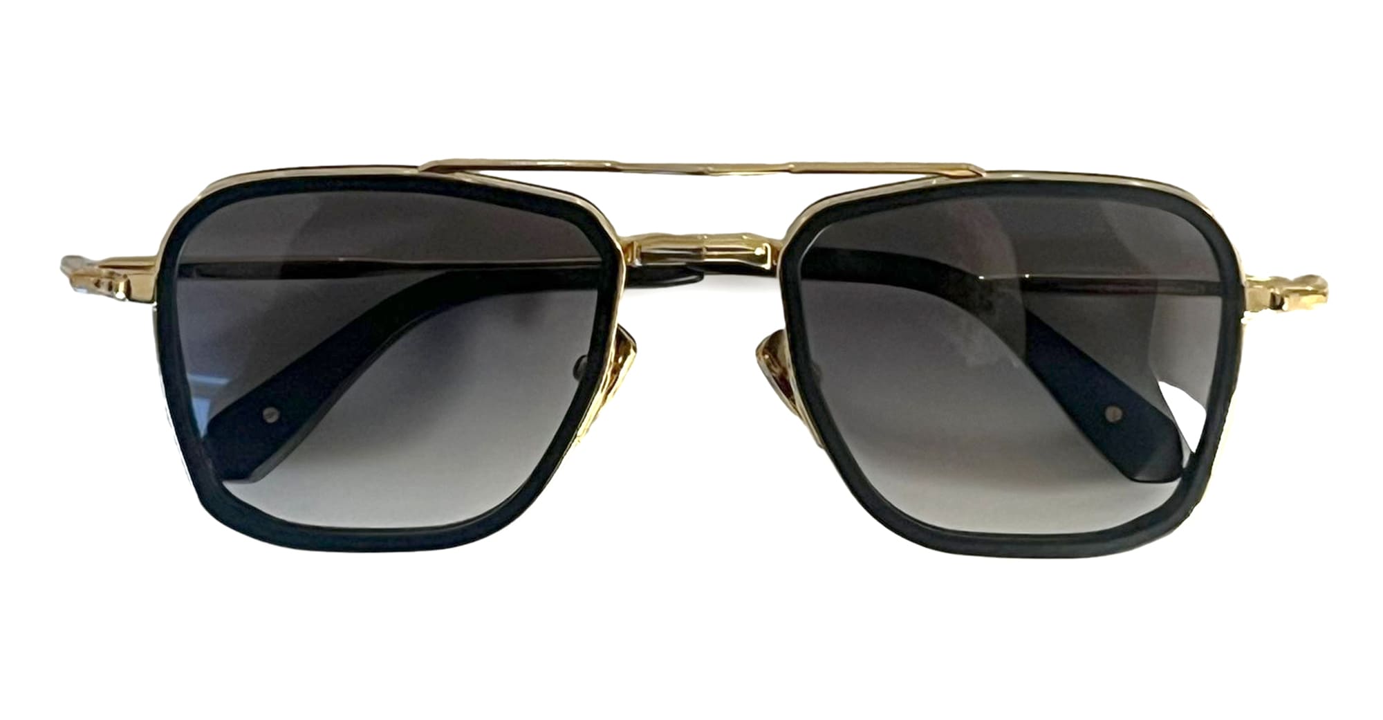 Ottica Mondello Roma - John Dalia - EWAN-C115 - EWAN - C115 Matte Black / Antique Gold 18K - Metal - shape Squared - Black, gold - EYEWEAR - SUNGLASSES - Unisex,Uomo,Donna,Women,Men - lens  - Made In France