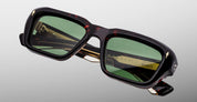 Ottica Mondello Roma - Jacques Marie Mage - JMMWK-18Q - WALKER - ETNA - Acetate - shape Rectangular - Havana - EYEWEAR - SUNGLASSES - Unisex,Uomo,Donna,Women,Men - lens Green - Made In Japan