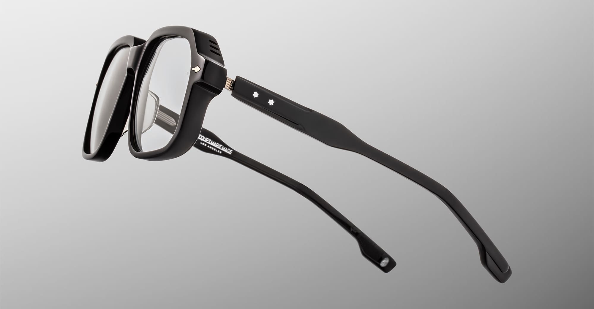 Ottica Mondello Roma - Jacques Marie Mage - JMMOT-88 - DOMOTO - BLACK RX - Acetate - shape Squared - Black - EYEWEAR - SUNGLASSES - Unisex,Uomo,Donna,Women,Men - lens Clear - Made In Japan