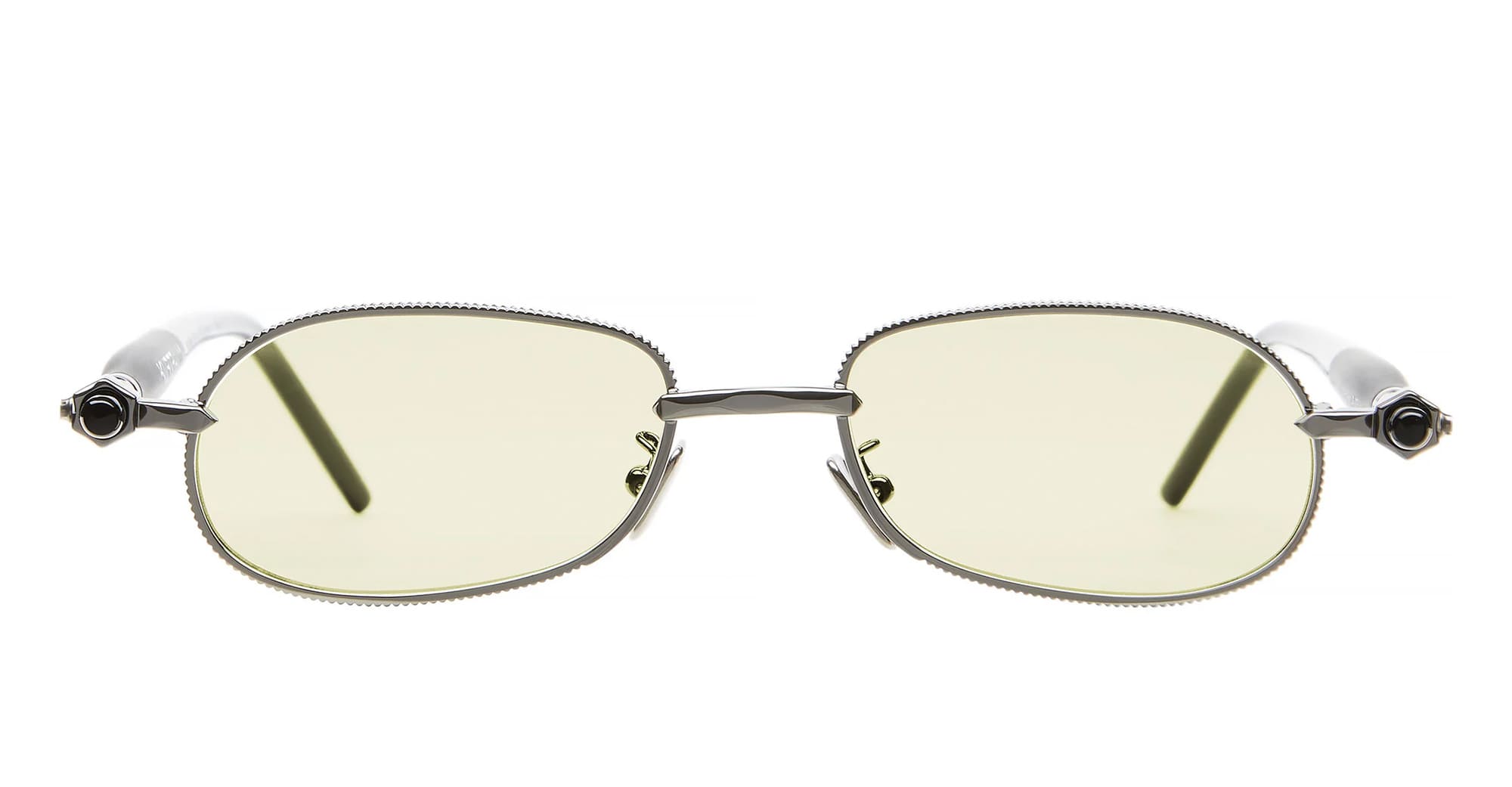 Ottica Mondello Roma - Kuboraum - KRSP78GMB000002O - MASK P78 GMB - GUNMETAL - Metal - shape Oval - grey - EYEWEAR - SUNGLASSES - Unisex,Uomo,Donna,Women,Men - lens yellow - Made In Italy