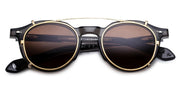 Ottica Mondello Roma - Jacques Marie Mage - JMMDYCP-40 - DEMONCEY CLIP ON - GOLD - Titanium - shape Round - Gold - EYEWEAR - SUNGLASSES - Unisex,Uomo,Donna,Women,Men - lens Brown - Made In Japan