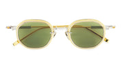Ottica Mondello Roma - Sato - Toliman-II-P-YG-1 - Toliman II - Platinum / Yellow Gold - Titanium - shape Round - silver, gold - EYEWEAR - SUNGLASSES - Unisex,Uomo,Donna,Women,Men - lens Green - Made In Japan