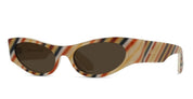 Ottica Mondello Roma - Loewe - LW40195U5139E - SIGNATURE BROWN STRIPED RECTANGULAR SUNGLASSES - Acetate - shape Rectangular - brown - EYEWEAR - SUNGLASSES - Donna,Women - lens Brown - Made In Italy