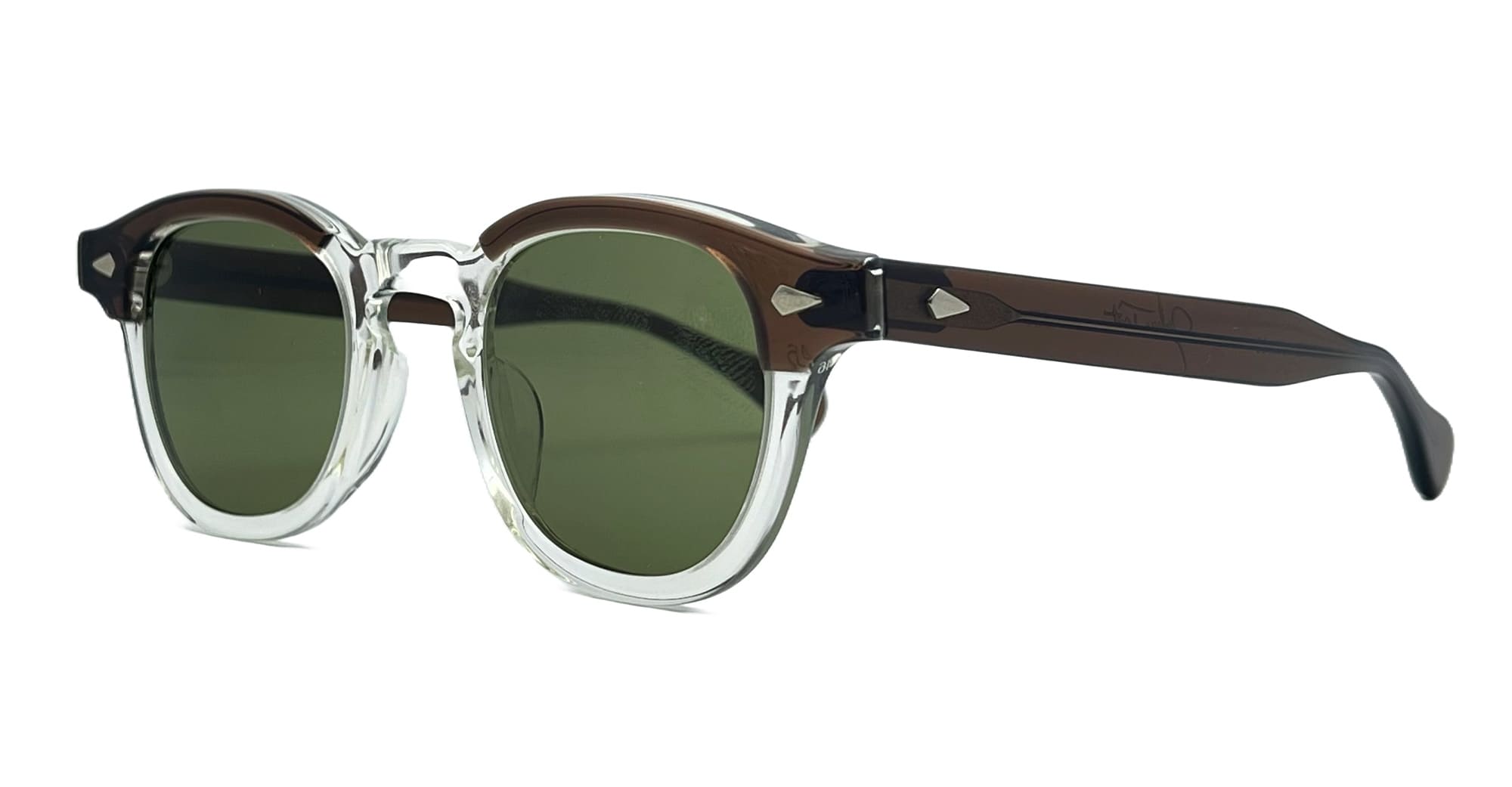 Julius Tart Ar 46x24 - brown crystal brow / green lens – Mondello 1962