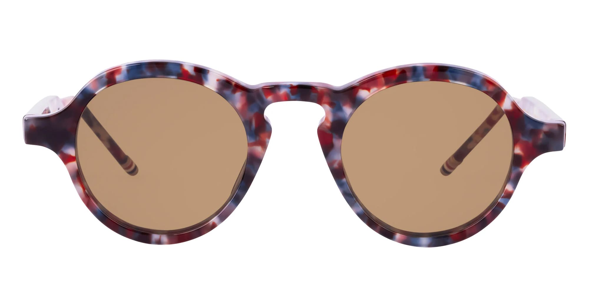 Ottica Mondello Roma - Thom Browne - UES926A-G0002-960-47 - ROUND - RWB TORTOISE - Acetate - shape Round - dark grey - EYEWEAR - SUNGLASSES - Uomo,Men - lens Brown - Made In Japan