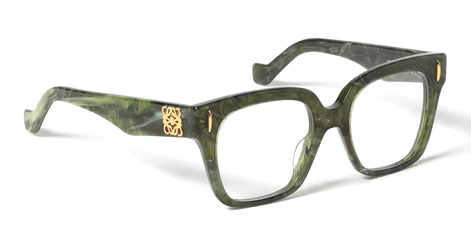 Ottica Mondello Roma - Loewe - LW50069I51096 - ANAGRAM GREEN SQUARED EYEGLASSES - Acetate - shape Squared - green - EYEWEAR - EYEGLASSES - Donna,Women - lens Clear - Made In Italy