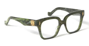 Ottica Mondello Roma - Loewe - LW50069I51096 - ANAGRAM GREEN SQUARED EYEGLASSES - Acetate - shape Squared - green - EYEWEAR - EYEGLASSES - Donna,Women - lens Clear - Made In Italy