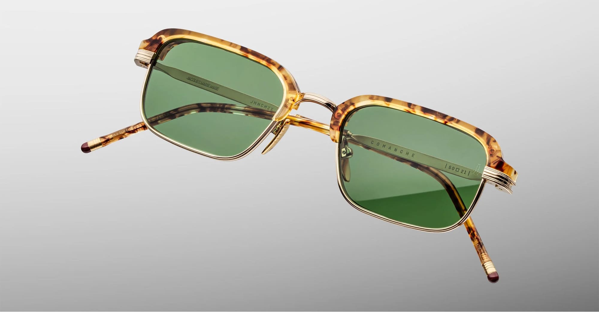Ottica Mondello Roma - Jacques Marie Mage - JMMCM-2X - COMANCHE - VINTAGE TORTOISE - Titanium - shape Rectangular - Tortoise - EYEWEAR - SUNGLASSES - Unisex,Uomo,Donna,Women,Men - lens Green - Made In Japan