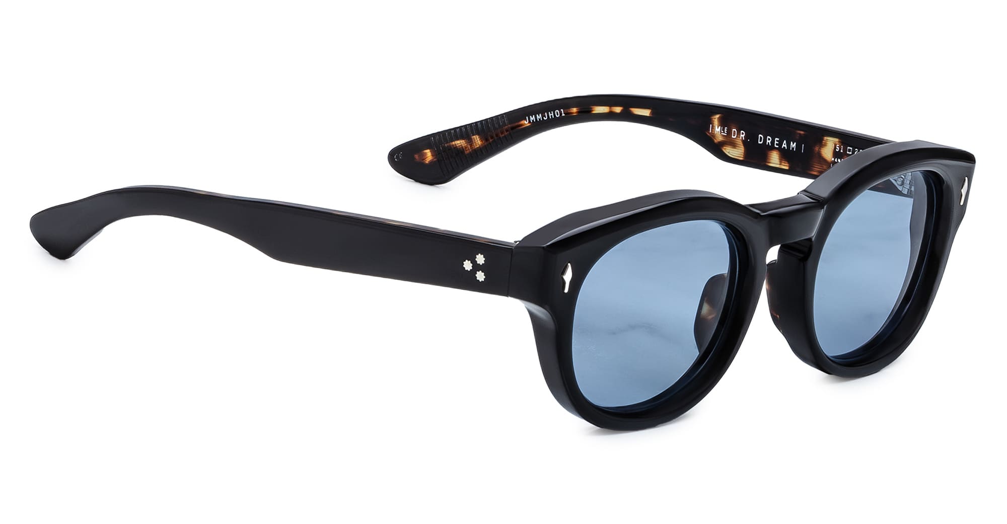 Ottica Mondello Roma - Jacques Marie Mage - JMMJH-01 - DR. DREAM - NOIR - Acetate - shape Panto - Black - EYEWEAR - SUNGLASSES - Unisex,Uomo,Donna,Women,Men - lens Blue - Made In Japan