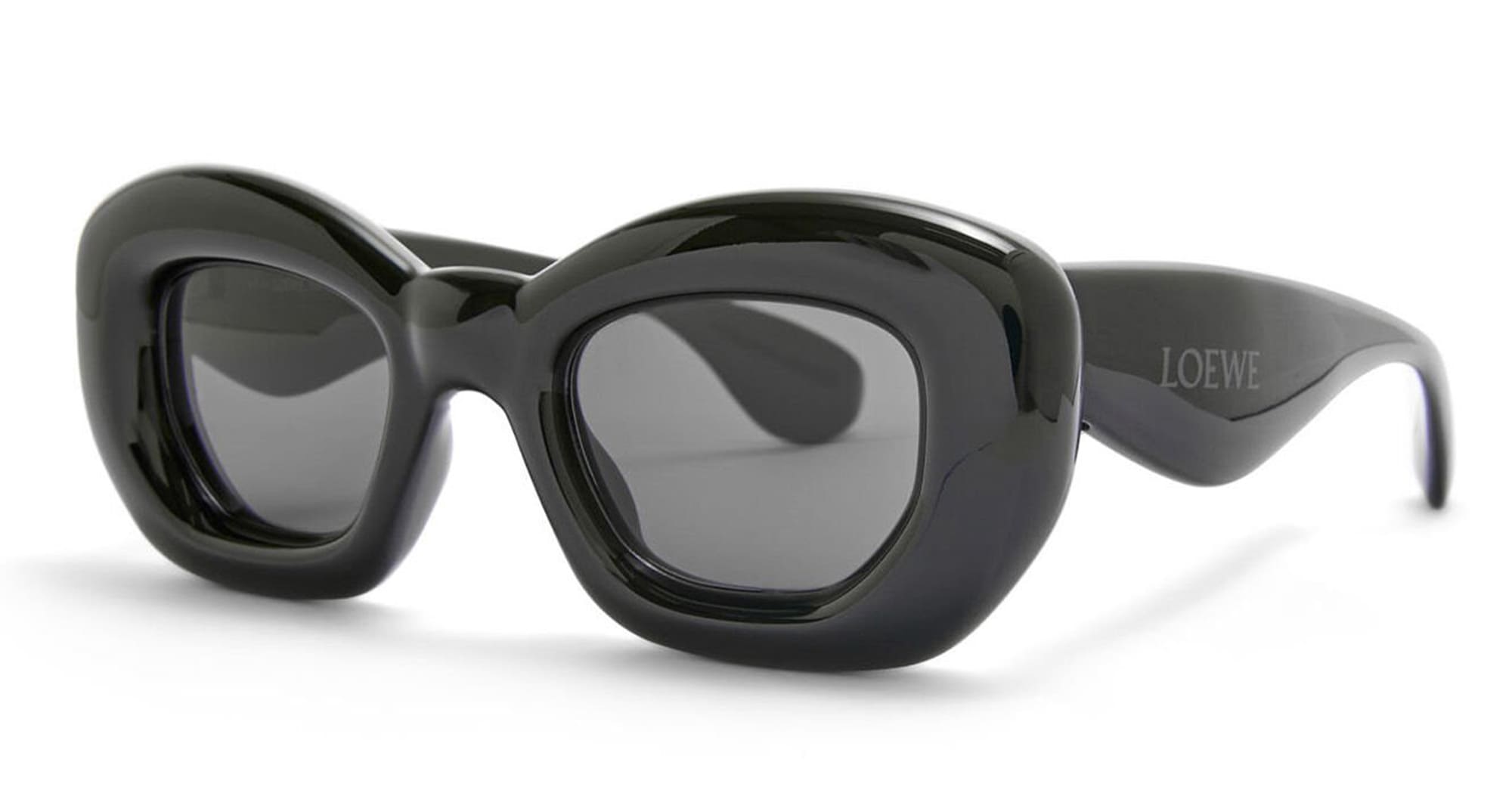 Inflated black cat eye sunglasses