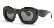 Inflated black cat eye sunglasses