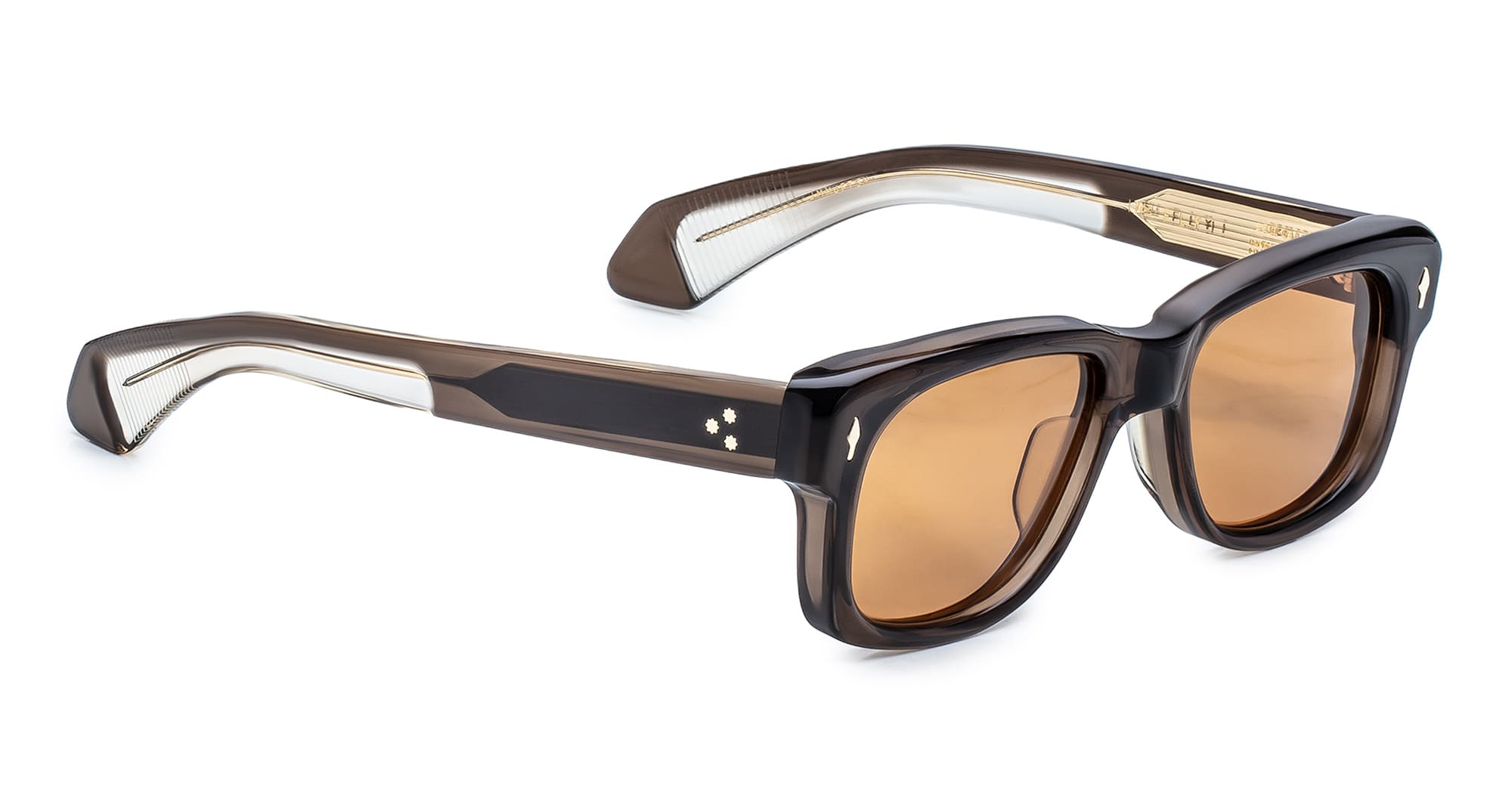 Ottica Mondello Roma - Jacques Marie Mage - JMMJFT-6H - JEFF GOLDBLUM FOR JMM: FLY - LONDON - Acetate - shape Rectangular - brown - EYEWEAR - SUNGLASSES - Unisex,Uomo,Donna,Women,Men - lens orange - Made In Japan