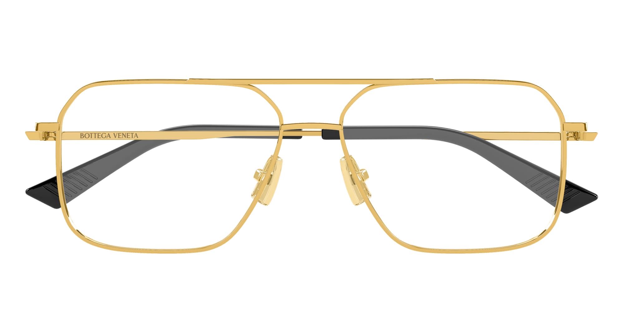 Ottica Mondello Roma - Bottega Veneta - BV1384O-003 - BV1384O-003 - GOLD / BLACK RX - Metal - shape Navigator - Gold - EYEWEAR - EYEGLASSES - Uomo,Men - lens Clear - Made In Japan
