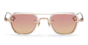 Ottica Mondello Roma - Akoni - AKS-537D-49 - JURA - CRYSTAL CLEAR - titanium, acetate - shape Squared - crystal clear, gold - EYEWEAR - SUNGLASSES - Unisex,Uomo,Donna,Women,Men - lens Gradient brown - Made In Japan