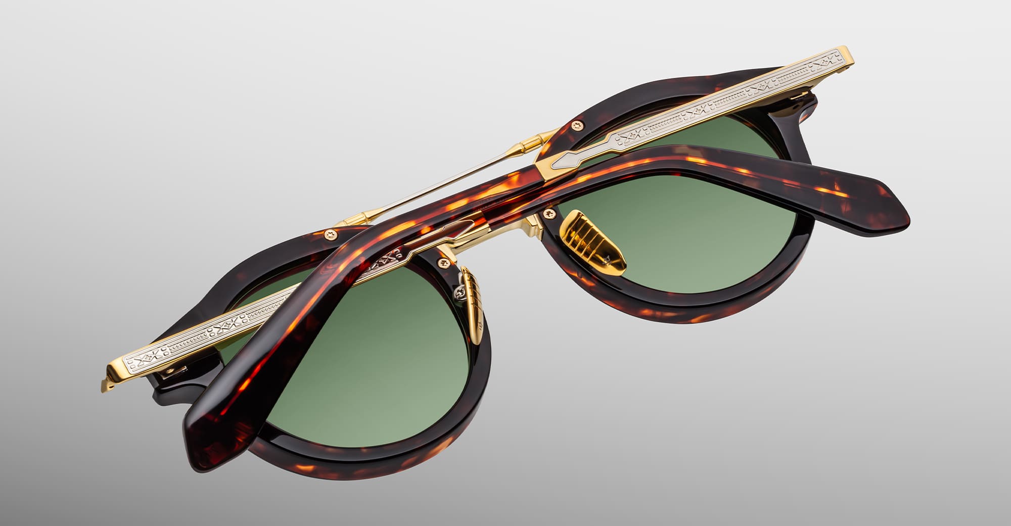 Ottica Mondello Roma - Jacques Marie Mage - JMMDG-18Q - DELAGE - ETNA - Acetate, titanium - shape Round - Havana - EYEWEAR - SUNGLASSES - Unisex,Uomo,Donna,Women,Men - lens Green - Made In Japan