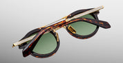 Ottica Mondello Roma - Jacques Marie Mage - JMMDG-18Q - DELAGE - ETNA - Acetate, titanium - shape Round - Havana - EYEWEAR - SUNGLASSES - Unisex,Uomo,Donna,Women,Men - lens Green - Made In Japan