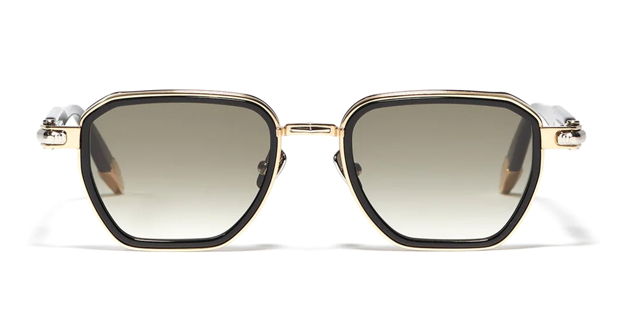  Platine - Acetate - shape Panto - Black, gold - EYEWEAR - SUNGLASSES - Unisex,Uomo,Donna,Women,Men - lens Gradient grey - Made In France