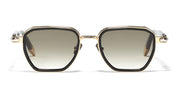 Ottica Mondello Roma - John Dalia - RICHY-C409 - RICHY - C409 Shiny Black / Yellow Gold / Platine - Acetate - shape Panto - Black, gold - EYEWEAR - SUNGLASSES - Unisex,Uomo,Donna,Women,Men - lens Gradient grey - Made In France