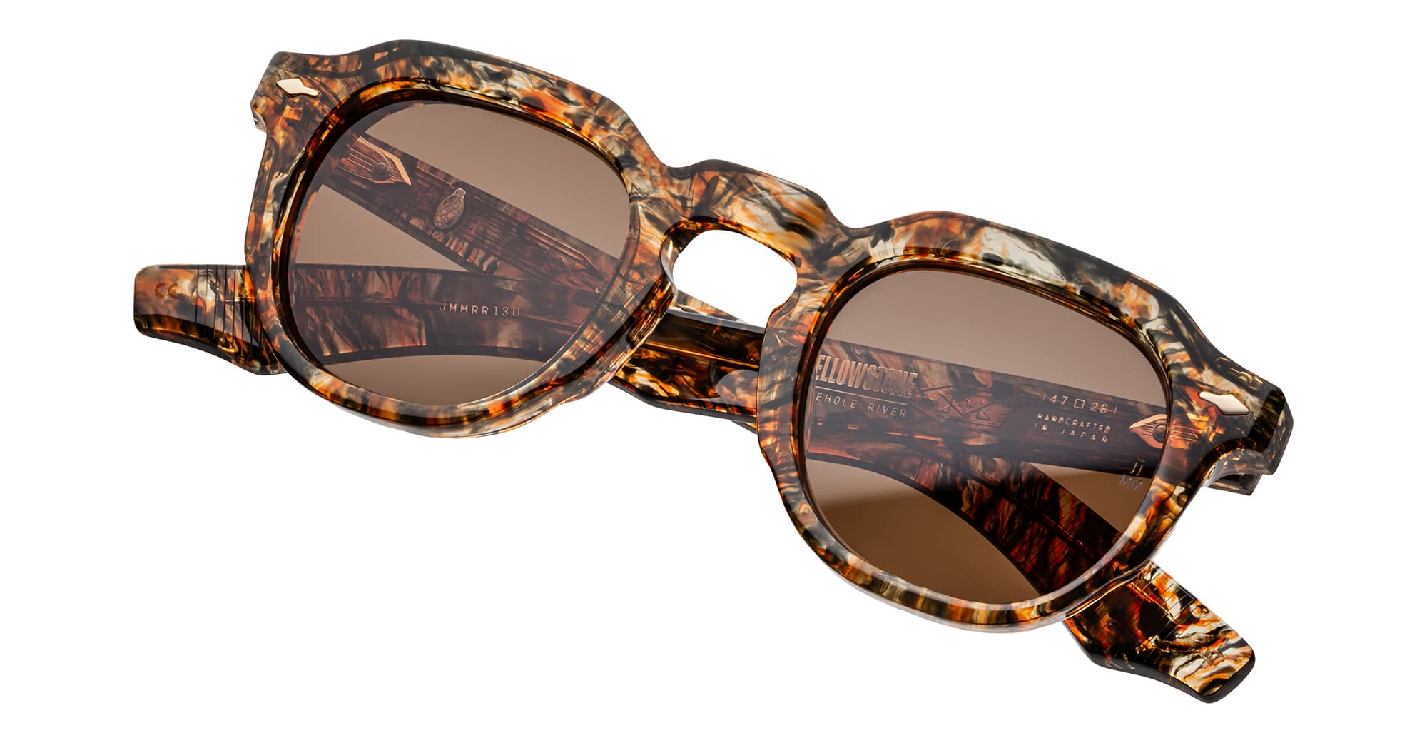 Ottica Mondello Roma - Jacques Marie Mage - JMMRR-13D - YELLOWSTONE VI: FIREHOLE RIVER - PRISMATIC - Acetate - shape  - Havana - EYEWEAR - SUNGLASSES - Unisex,Uomo,Donna,Women,Men - lens  - Made In Japan