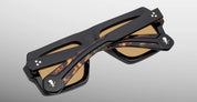Ottica Mondello Roma - Jacques Marie Mage - JMMXP-01 - BUNKER77 BY JMM: DECATO- NOIR - Acetate - shape Navigator - black, tortoise - EYEWEAR - SUNGLASSES - Unisex,Uomo,Donna,Women,Men - lens Brown - Made In Japan