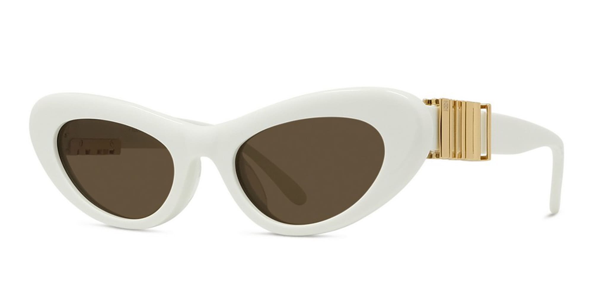 Ottica Mondello Roma - Loewe - LW40156U5225E - LW40156U - WHITE - Acetate - shape Oval - White - EYEWEAR - SUNGLASSES - Donna,Women - lens Brown - Made In Italy