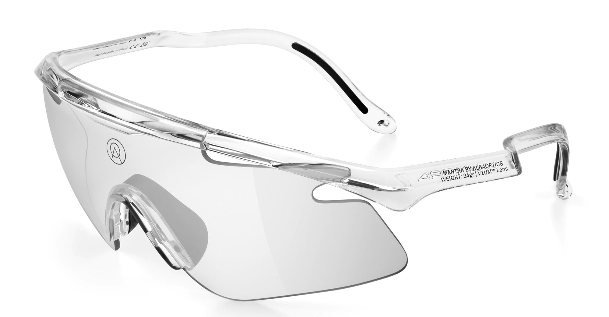 Ottica Mondello Roma - Alba Optics - 8050054518770 - MANTRA - CRYSTAL GLOSSY / VZUM SUPER ALU - Tr90 - shape Mask - Crystal - EYEWEAR - SUNGLASSES - Unisex,Uomo,Donna,Women,Men - lens Grey - Made In Italy