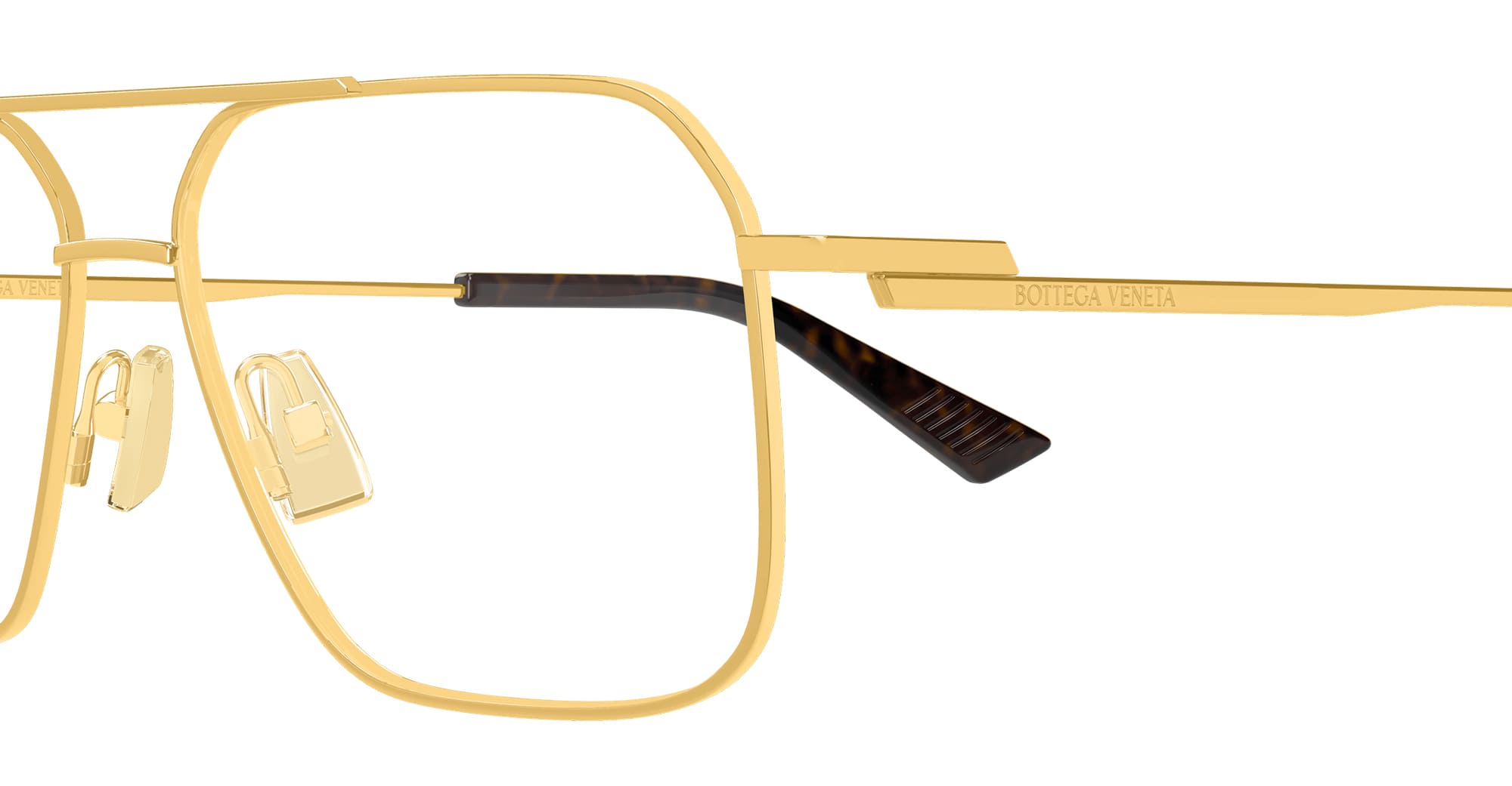 Ottica Mondello Roma - Bottega Veneta - BV1384O-001 - BV1384O-001 - GOLD / HAVANA RX - Metal - shape Navigator - Gold - EYEWEAR - EYEGLASSES - Uomo,Men - lens Clear - Made In Italy