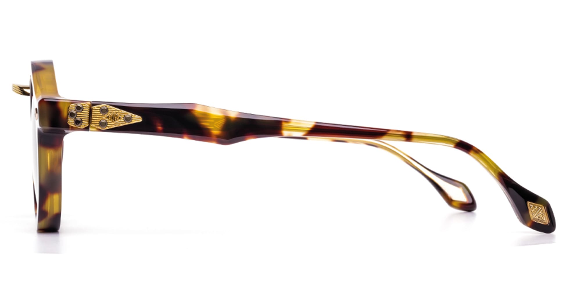Ottica Mondello Roma - Daizo - AHMB-R001e-L1-PG01 - YUZU - leopard  / green lens - Acetate, titanium - shape Round - Havana - EYEWEAR - SUNGLASSES - Unisex,Uomo,Donna,Women,Men - lens Green - Made In Japan