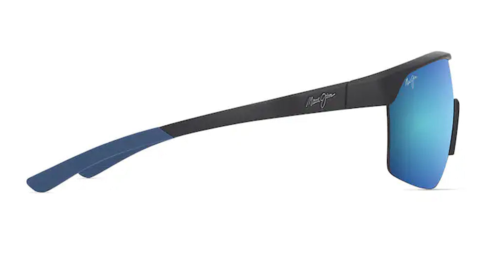 Ottica Mondello Roma - Maui Jim - MJ0595S-003 - PALUNA - MATTE BLACK / BLUE / BLUE HAWAII - nylon - shape Mask - Black - EYEWEAR - SUNGLASSES - Unisex,Uomo,Donna,Women,Men - lens Blue - Made In Japan