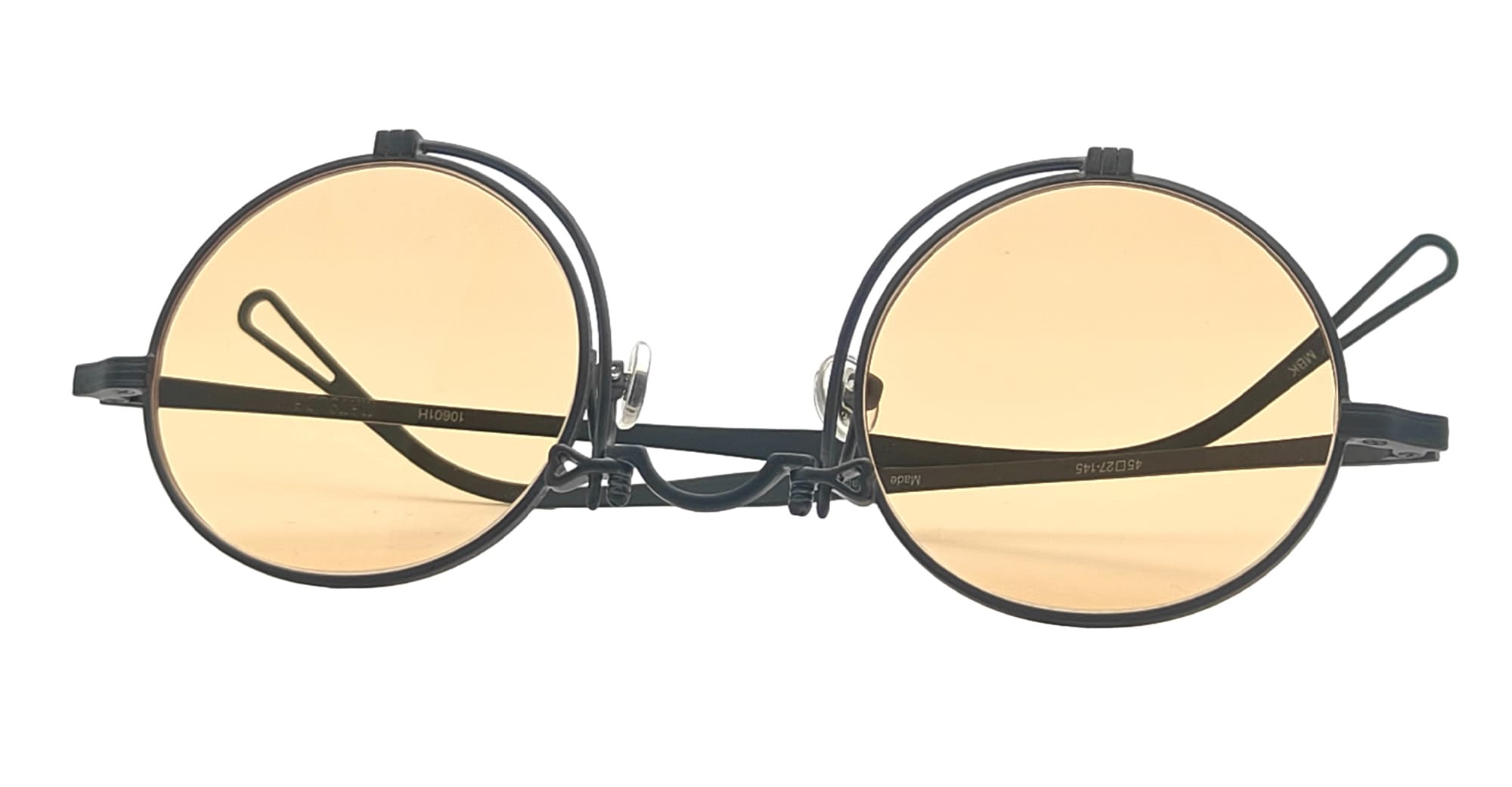 Ottica Mondello Roma - Matsuda - 10601H.SG.MBK.45 - 10601H - MATTE BLACK / CAFE ORANGE - Titanium - shape Round - black matte - EYEWEAR - SUNGLASSES - Uomo,Men - lens orange - Made In Japan