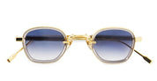 Ottica Mondello Roma - Sato - Rigel-YG-GC-1 - RIGEL - Yellow Gold / Grey Crystal - Acetate, titanium - shape Squared - gold, grey - EYEWEAR - SUNGLASSES - Unisex,Uomo,Donna,Women,Men - lens Gradient blue - Made In Japan