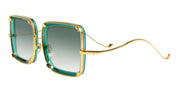 Ottica Mondello Roma - Anna-Karin Karlsson - S201-4505 - WHITE MOON - Emerald - acetate, stainless steel - shape Squared - gold, green - EYEWEAR - SUNGLASSES - Donna,Women - lens Gradient green - Made In Japan