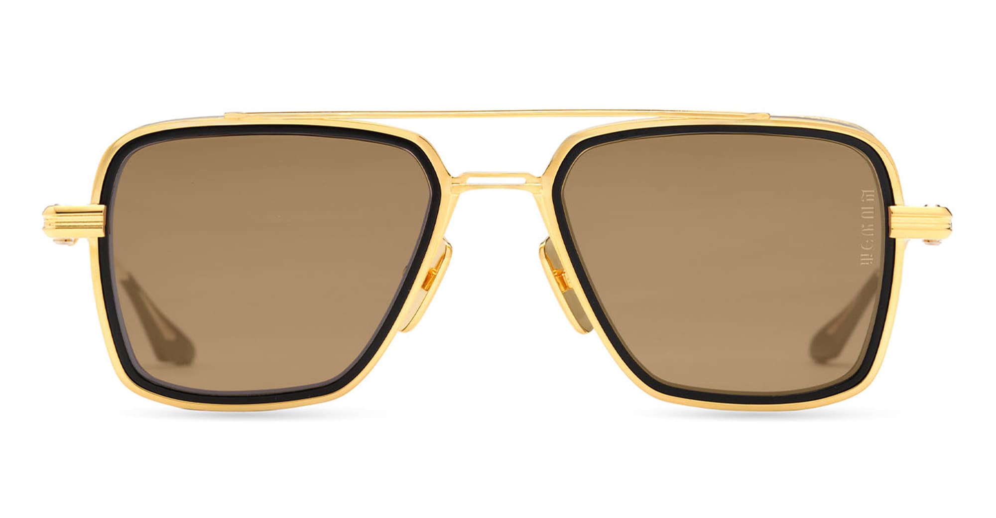 Ottica Mondello Roma - DITA - DES008-A-05 - EPILUXURY 8 - 22K GOLD PLATED / MATTE BLACK - Acetate, titanium - shape Navigator - gold, black - EYEWEAR - SUNGLASSES - Unisex,Uomo,Donna,Women,Men - lens Brown - Made In Japan
