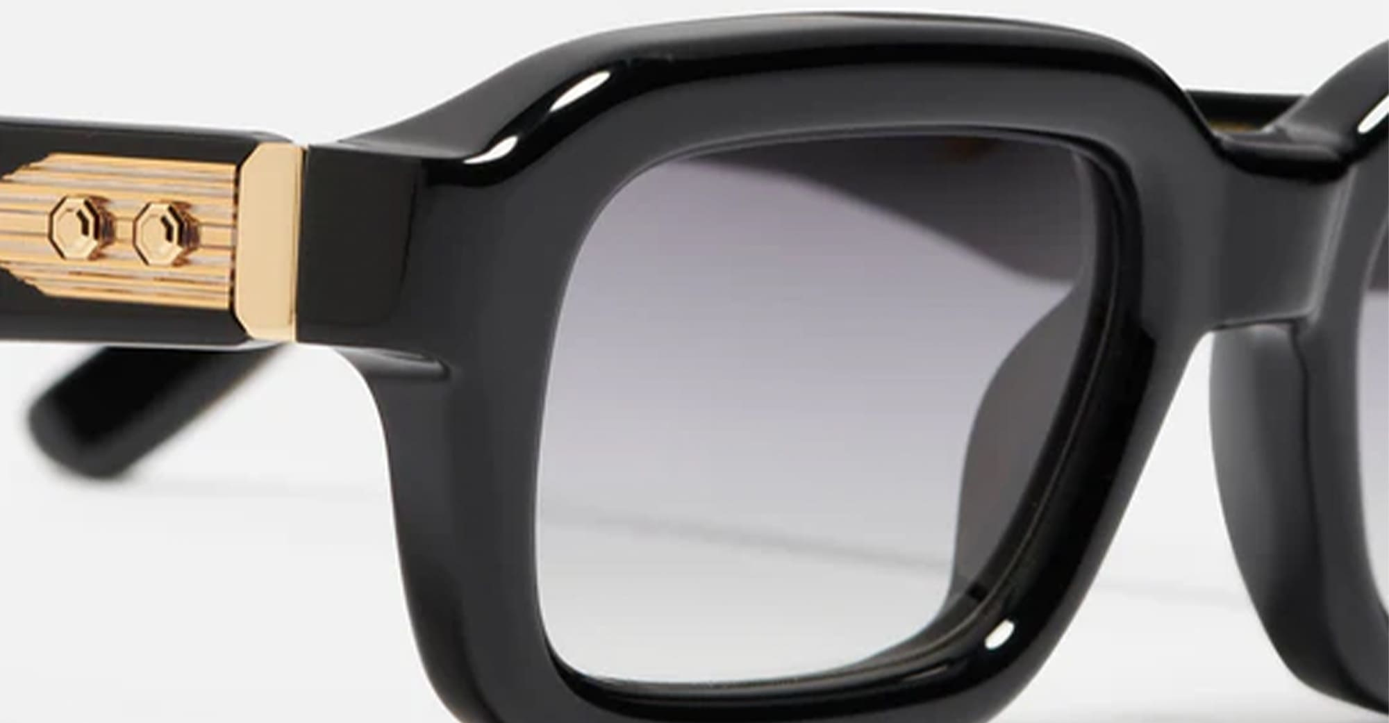Ottica Mondello Roma - John Dalia - P15-C600 - PROJECT 15 -  C600 Shiny Black / Yellow Gold - Acetate - shape Rectangular - Black, gold - EYEWEAR - SUNGLASSES - Unisex,Uomo,Donna,Women,Men - lens Gradient grey - Made In France