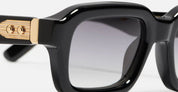 Ottica Mondello Roma - John Dalia - P15-C600 - PROJECT 15 -  C600 Shiny Black / Yellow Gold - Acetate - shape Rectangular - Black, gold - EYEWEAR - SUNGLASSES - Unisex,Uomo,Donna,Women,Men - lens Gradient grey - Made In France