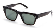 Ottica Mondello Roma - Akoni - AKS-113A-56 - COLUMBA - CRYSTAL BLACK / BLACK RHODIUM - 56 - Acetate - shape Squared - Black - EYEWEAR - SUNGLASSES - Unisex,Uomo,Donna,Women,Men - lens Green - Made In Japan